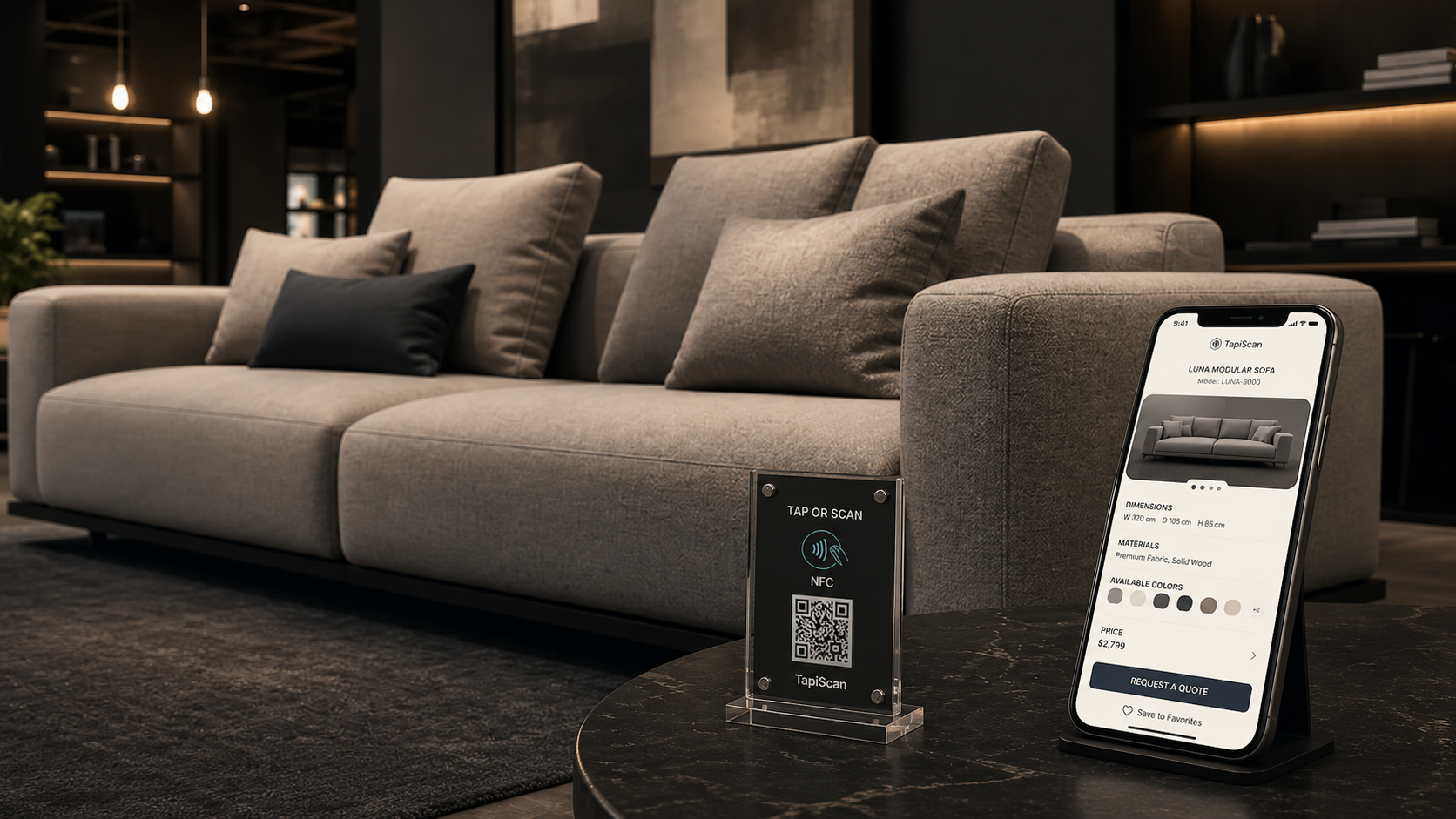 Tap flow examples for showrooms, museums, spas, real estate, events, clinics, vehicles, and retail displays.